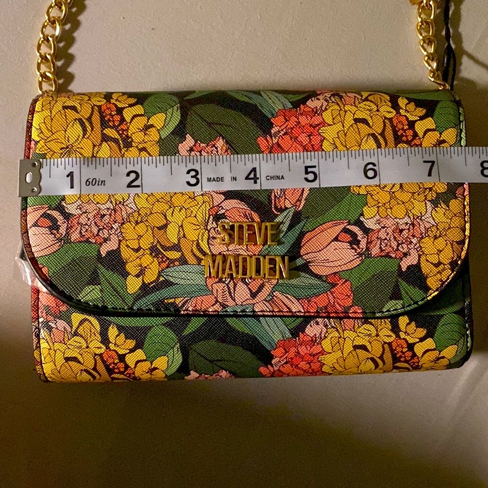 New Steve Madden Spring Crossbody Floral Multicolor Summer Print Adjusta…